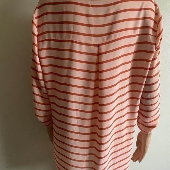 DE Collection Orange Striped VNeck 3/4 Sleeve Blouse - Picture 12 of 12